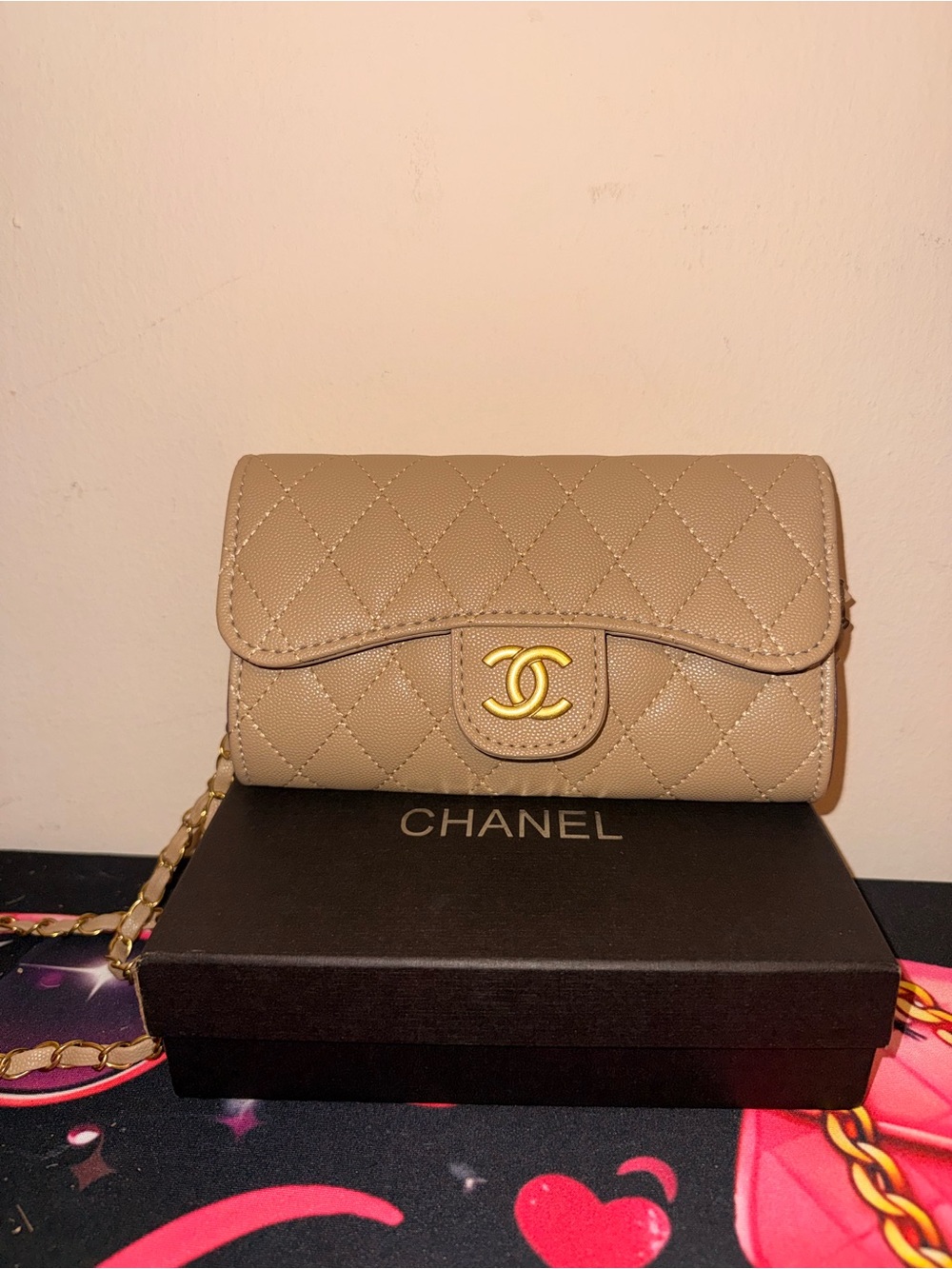 Beige Quilted bag